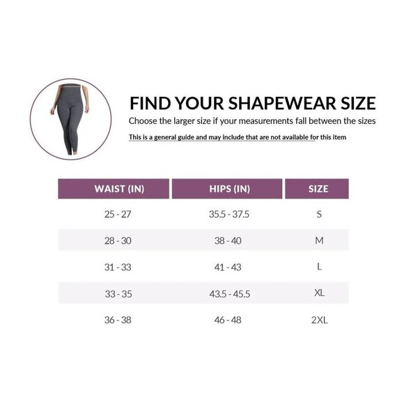 Curveez High Waist Shaping Leggings Sz Medium Gray CUR48819 Compression Slimming - Picture 7 of 7